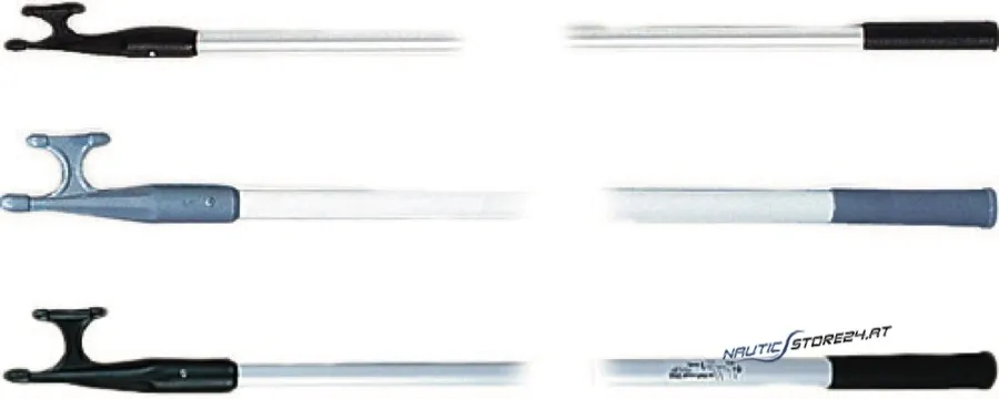 Bootshaken Alu | Ausführung: PVC grau, Alu, Länge 1300mm, Schaft-Ø 25mm