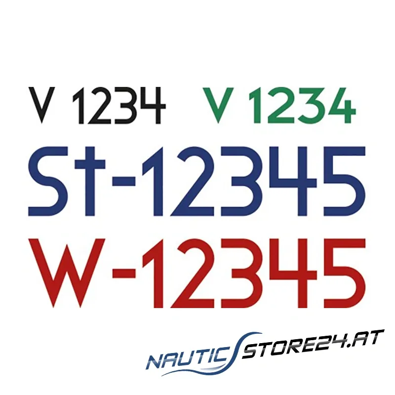 Bootskennzeichen | Ausführung: für GFK und Holz, Höhe 100mm